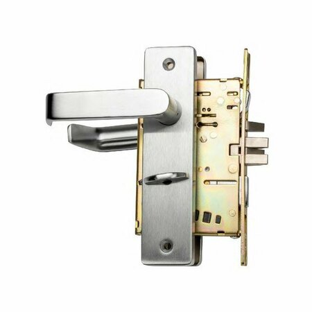 TRANS ATLANTIC CO. Left Handed Gr. 1 Commercial Hvy Dty Mortise Lock in Satin Chrome-Privacy Function w/Sectional Lever DL-DXML40SSLH-US26D